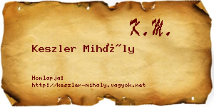 Keszler Mihály névjegykártya